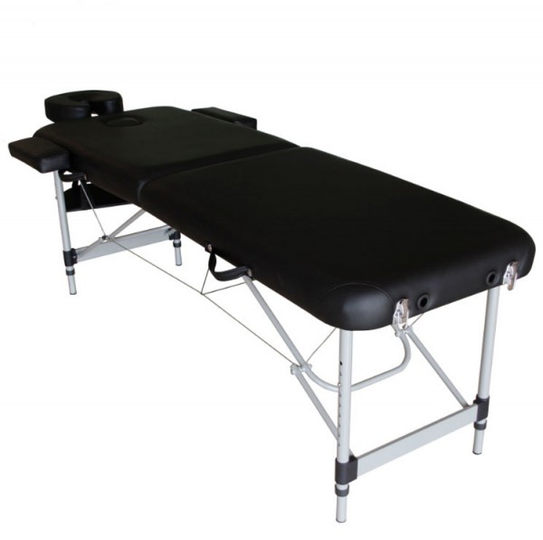 Kinefis Confort folding aluminum stretcher - Two bodies and 70 cm width (Black color)